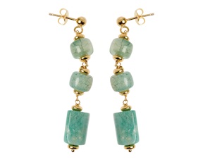 Orecchini argento dorato con amazzonite Selezione Zanolli