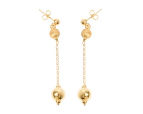 Orecchini argento dorato con palle lucide e satinate Selezione Zanolli