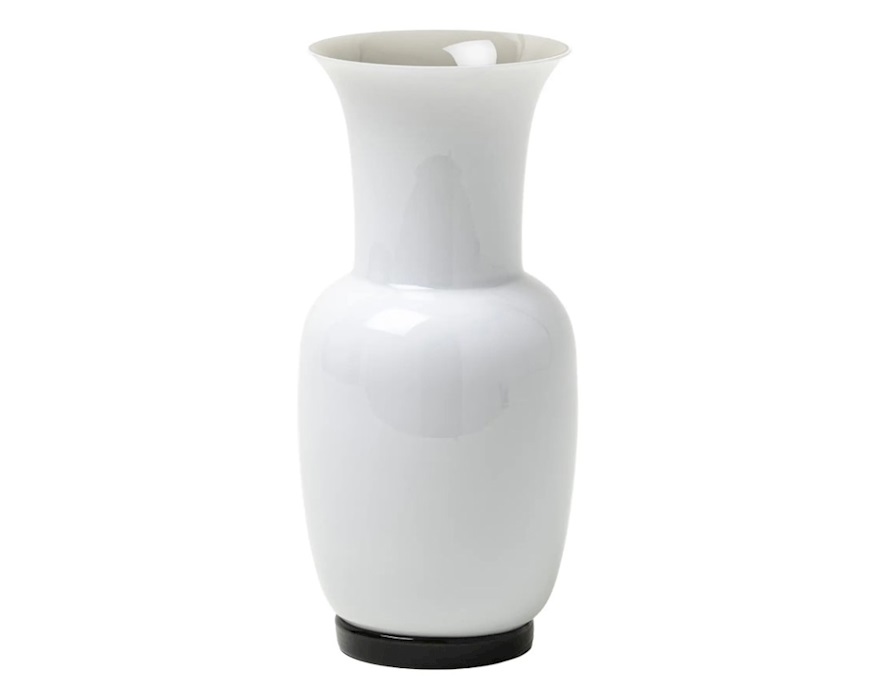 Vaso Opalino vetro di Murano lattimo e talpa Venini