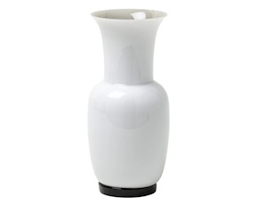 Vaso Opalino vetro di Murano lattimo e talpa Venini