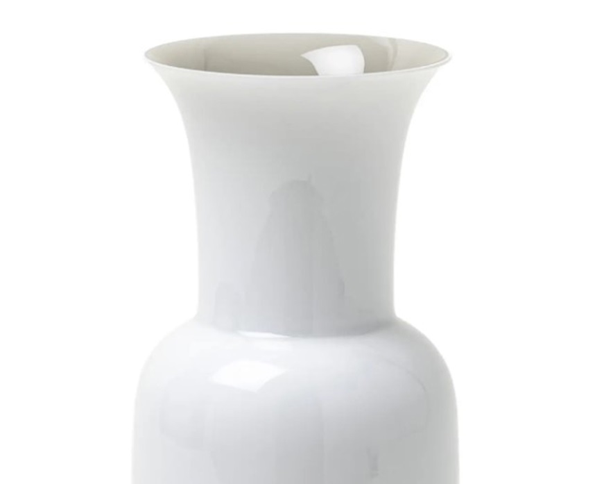 Vaso Opalino vetro di Murano lattimo e talpa Venini