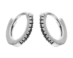 Orecchini tondi argento con zirconi neri Selezione Zanolli