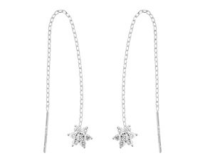 Orecchini argento saliscendi con fiore di zirconi Selezione Zanolli