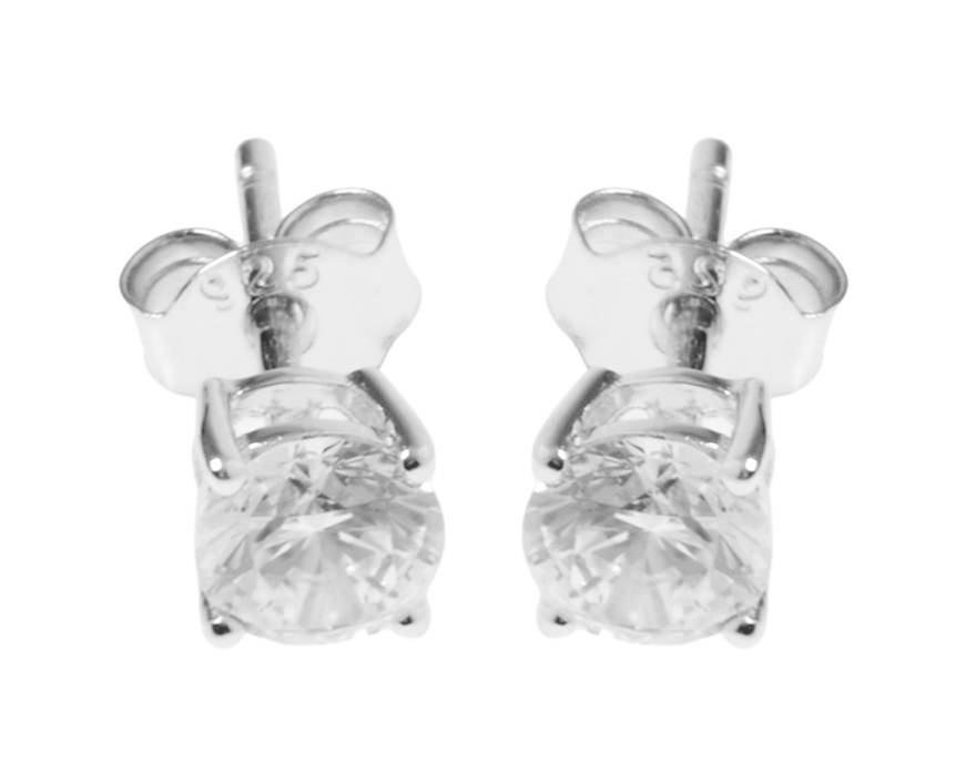 Orecchini argento con punto luce zircone bianco Selezione Zanolli