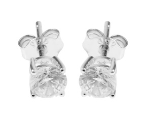 Orecchini argento con punto luce zircone bianco Selezione Zanolli