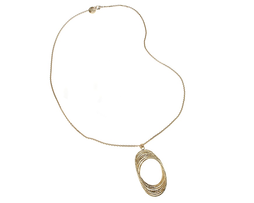 Collana in bronzo dorato con pendenti ovali Unoaerre