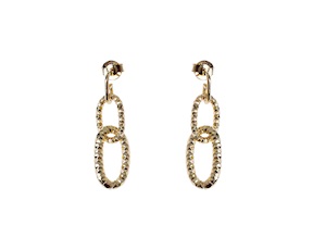 Orecchini in bronzo dorato con ovali diamantati Unoaerre