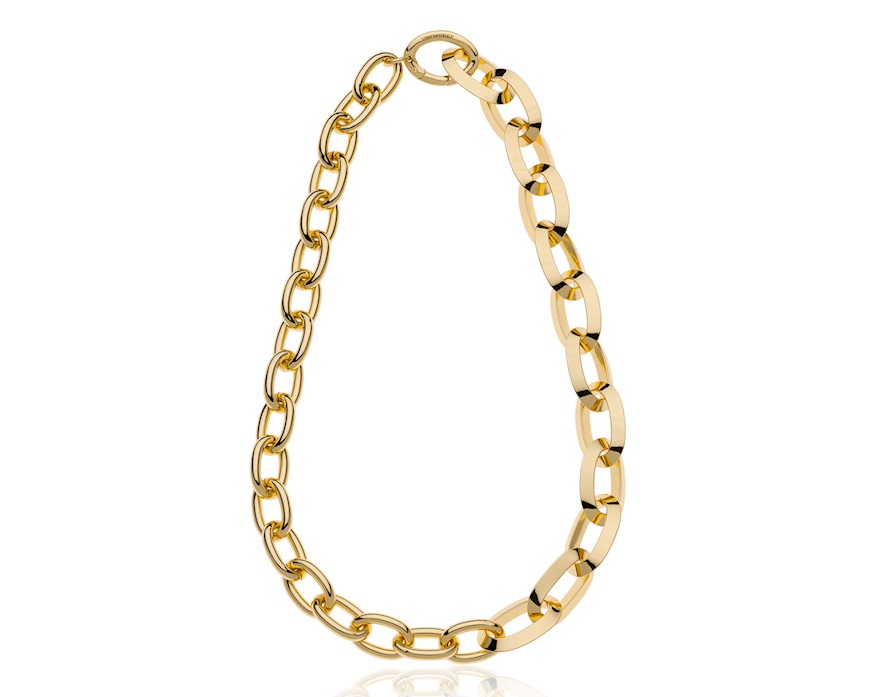 Necklace Triangoli in gilded bronze Unoaerre