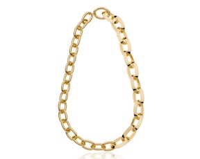 Collana Triangoli in bronzo dorato con maglie ovali Unoaerre