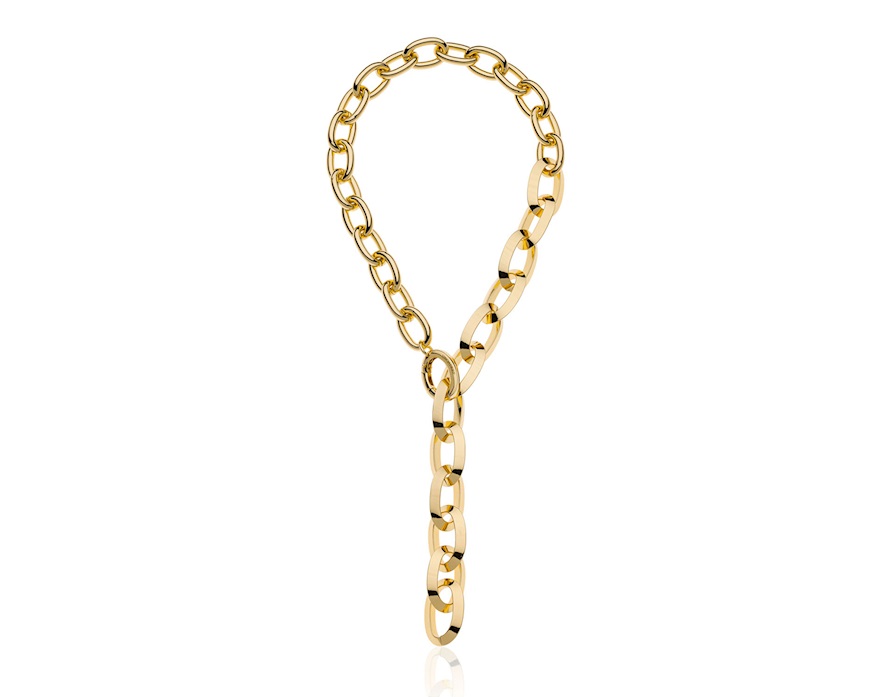 Necklace Triangoli in gilded bronze Unoaerre