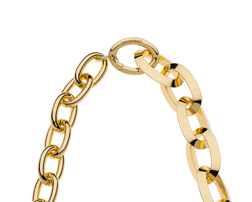Necklace Triangoli in gilded bronze Unoaerre