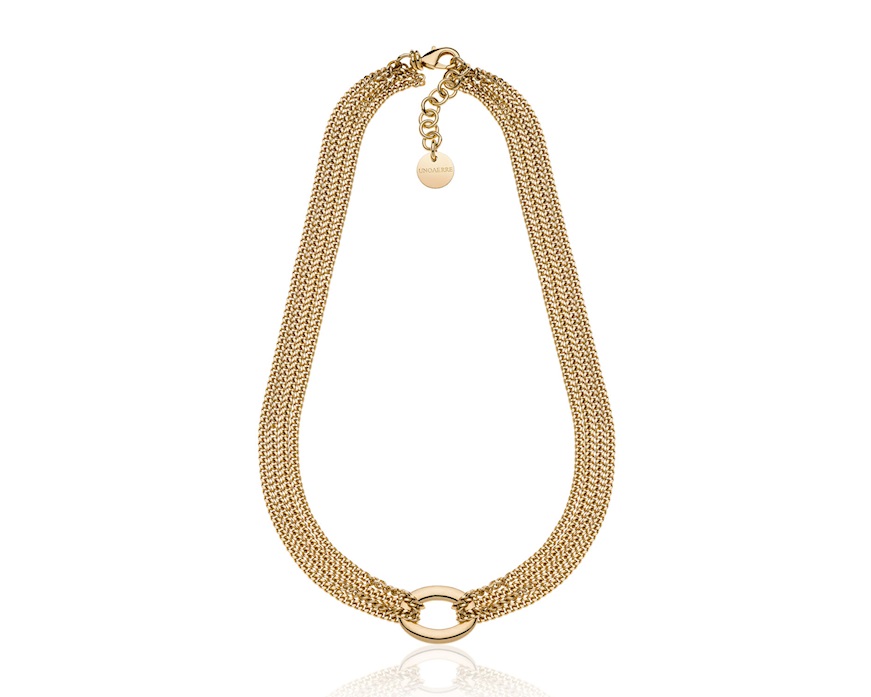 Collana Infinity in bronzo dorato con maglia grumette Unoaerre