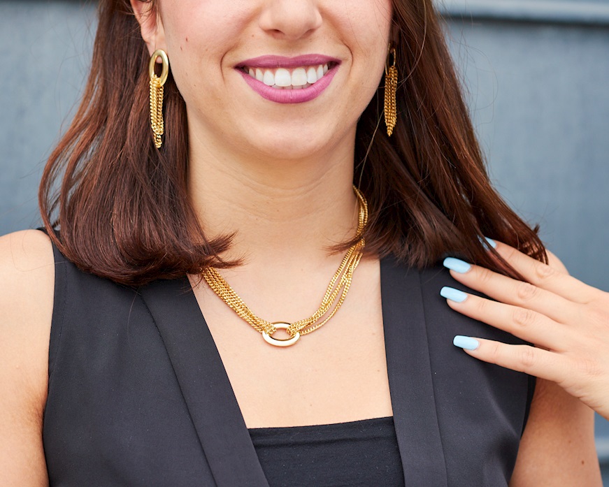 Collana Infinity in bronzo dorato con maglia grumette Unoaerre