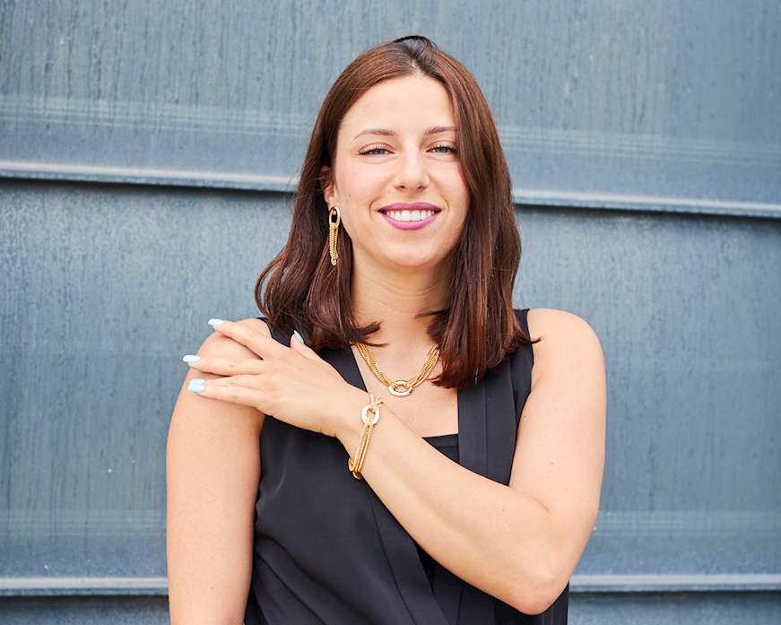 Collana Infinity in bronzo dorato con maglia grumette Unoaerre