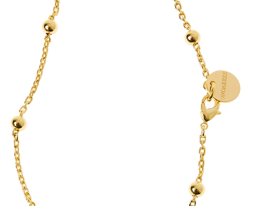 Necklace Gipsy in gilt bronze with pyramid and red crystal Unoaerre