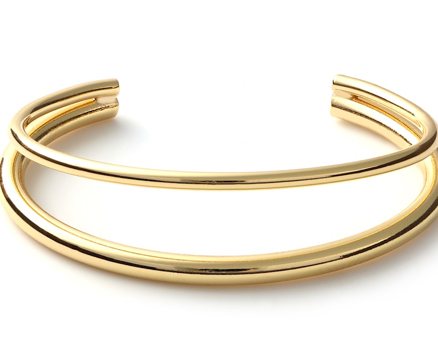 Bracciale rigido Line in bronzo dorato Unoaerre