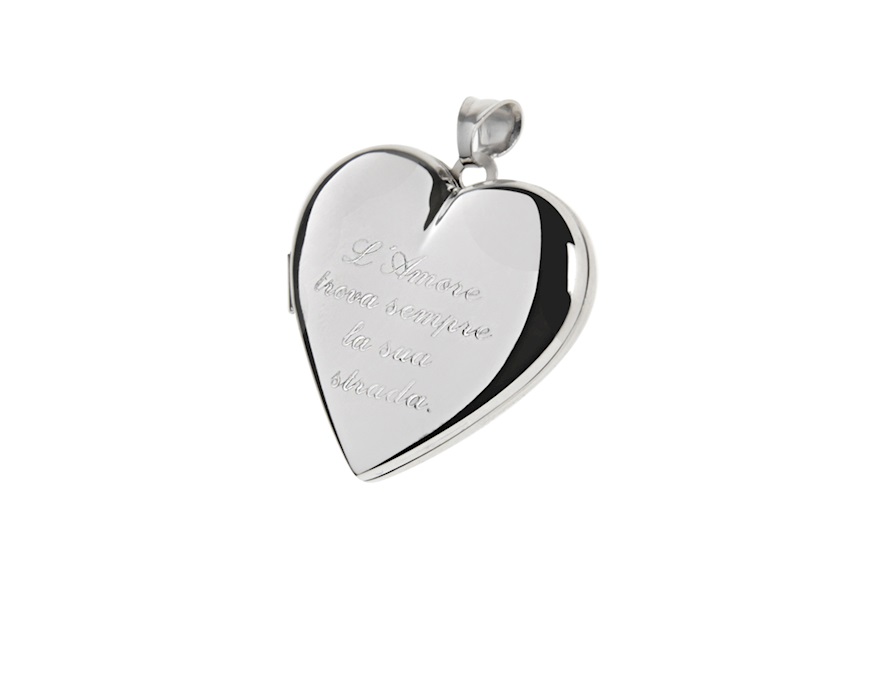 Ciondolo argento portafotografie forma di cuore Selezione Zanolli