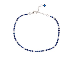 Bracelet silver with white and sapphire zircons Sovrani