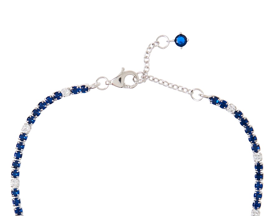 Bracciale Tennis argento con cubic zirconia e zirconi zaffiro Sovrani