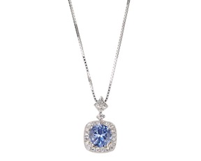 Collana argento con cubic zirconia e zirconi acquamarina Sovrani