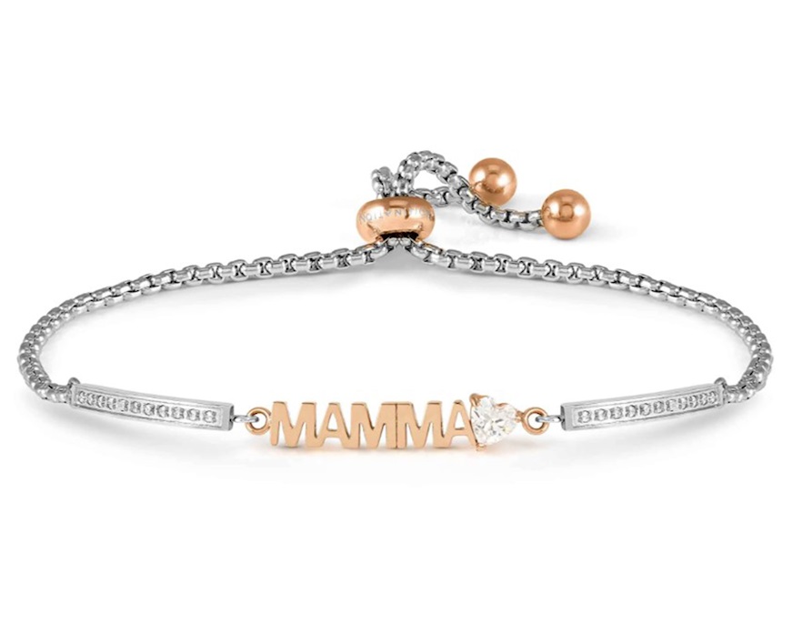 Bracciale Milleluci acciaio rosè mamma e zirconi Nomination