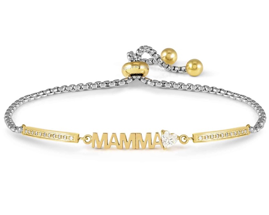 Bracciale Milleluci acciaio dorato mamma e zirconi Nomination