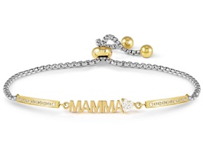 Bracciale Milleluci acciaio dorato mamma e zirconi Nomination