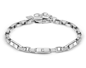 Bracciale uomo Manvision acciaio con 3 zirconi bianchi Nomination