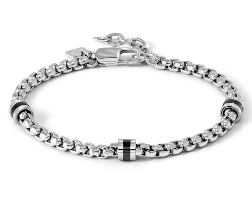Bracciale uomo Manvision acciaio tubolare con 3 elementi Nomination