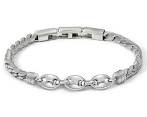 Bracciale uomo Manvision acciaio tubolare con maglia marina Nomination