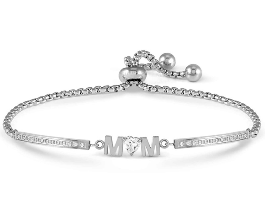 Bracciale Milleluci acciaio con mom e zirconi Nomination