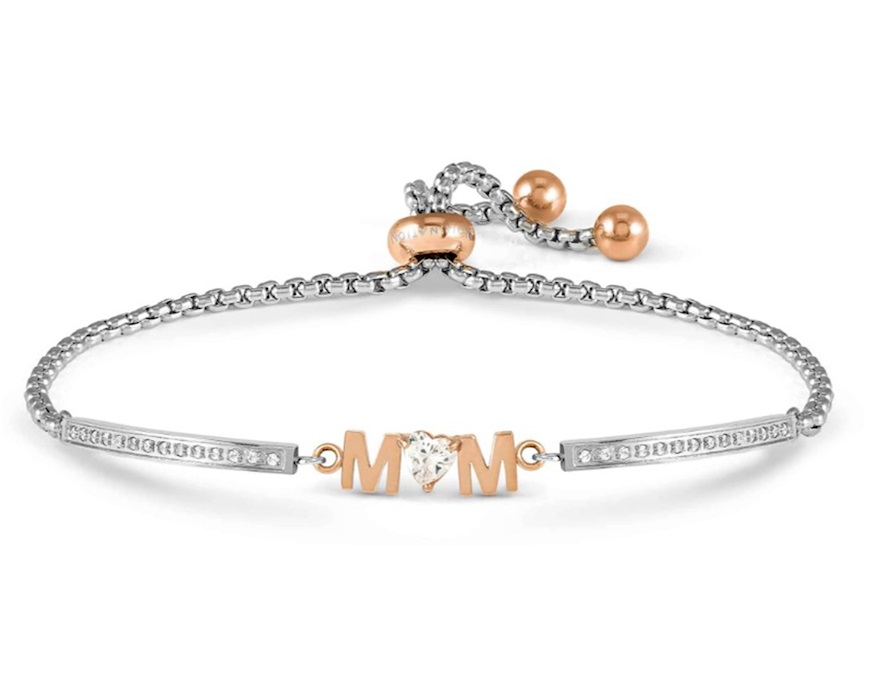 Bracciale Milleluci acciaio rosè mom e zirconi Nomination