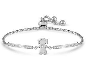 Bracciale Milleluci acciaio con bimba e zirconi Nomination