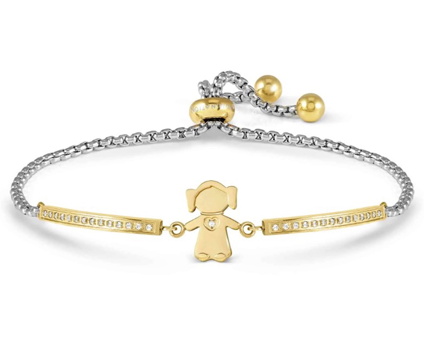 Bracciale Milleluci acciaio dorato bimba con zirconi Nomination