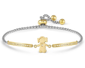 Bracciale Milleluci acciaio dorato bimba con zirconi Nomination