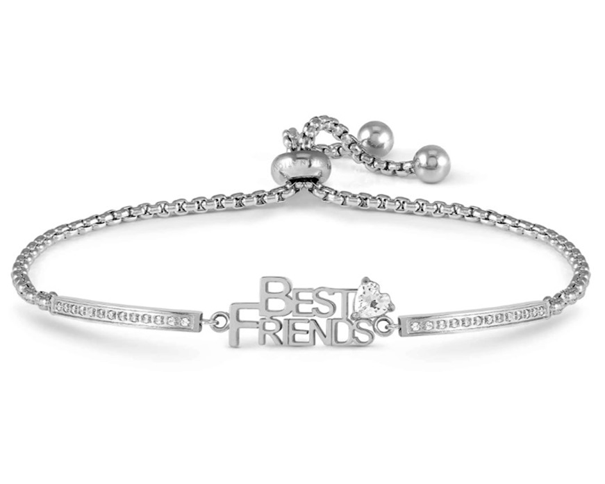 Bracciale Milleluci acciaio con best friends e zirconi Nomination