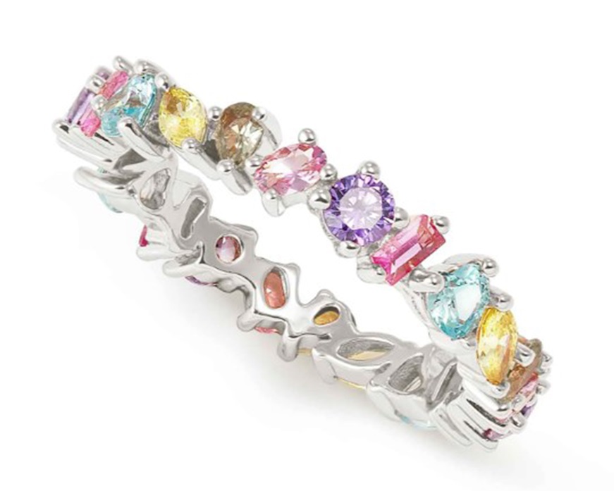 Anello Colour Wave argento con zirconi multicolore Nomination