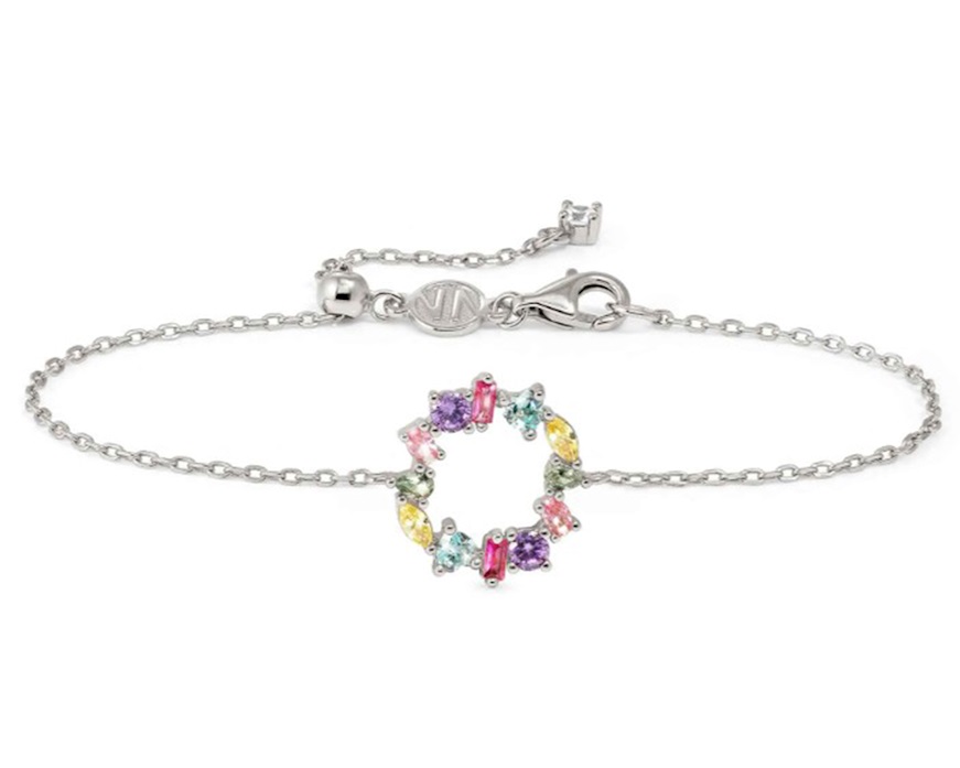 Bracciale tondo Colour Wave argento con zirconi multicolore Nomination