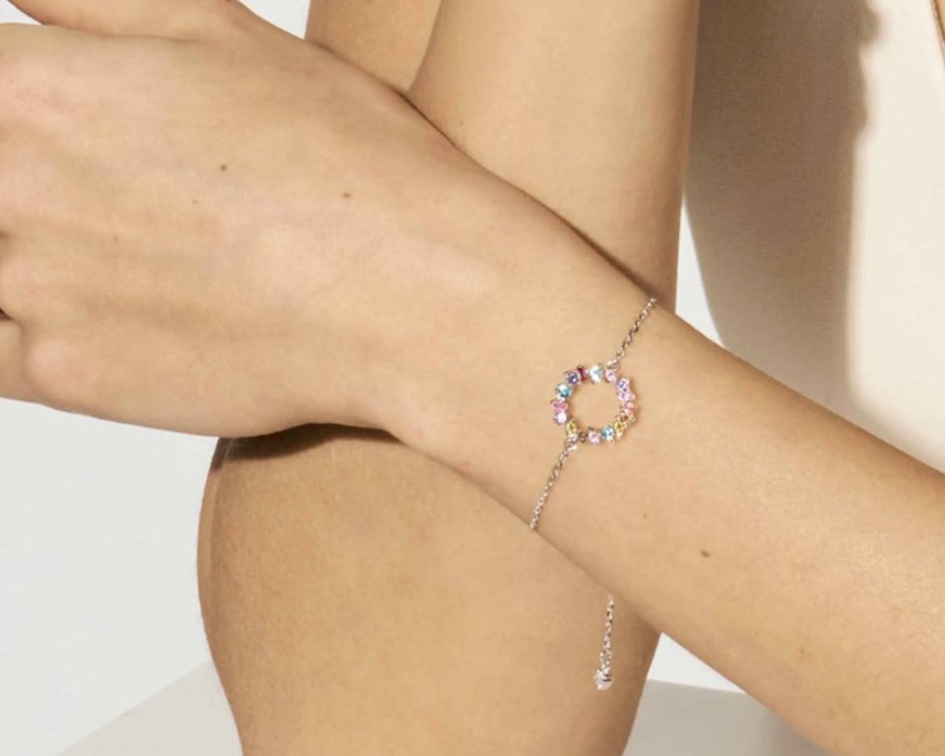 Bracciale tondo Colour Wave argento con zirconi multicolore Nomination