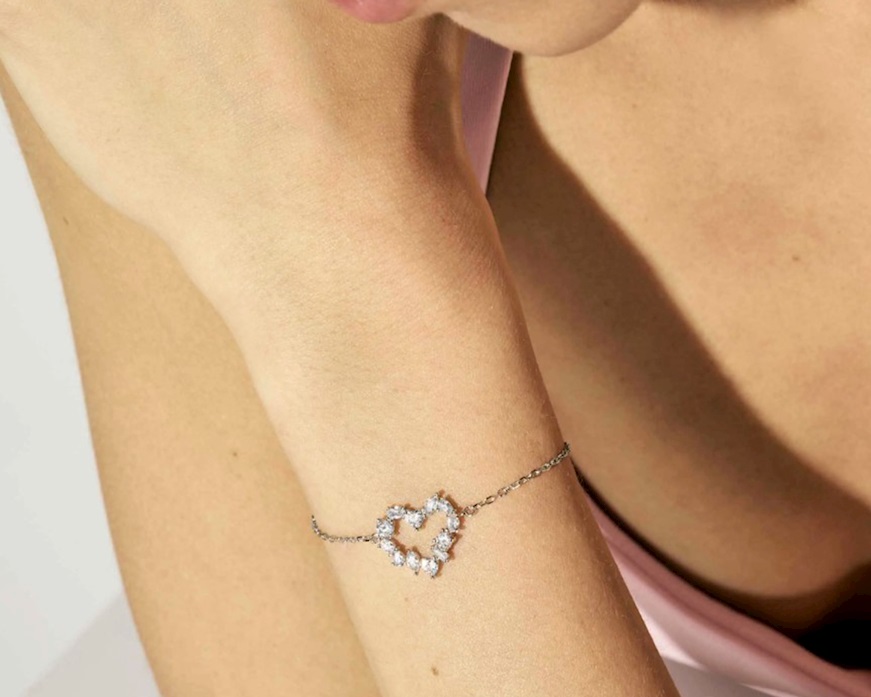 Bracciale cuore Colour Wave argento con cubic zirconia Nomination