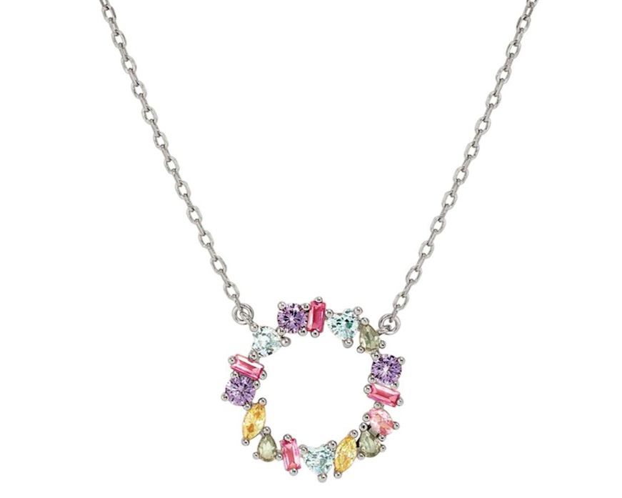Collana tondo Colour Wave argento con zirconi multicolore Nomination