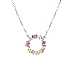 Collana tondo Colour Wave argento con zirconi multicolore Nomination