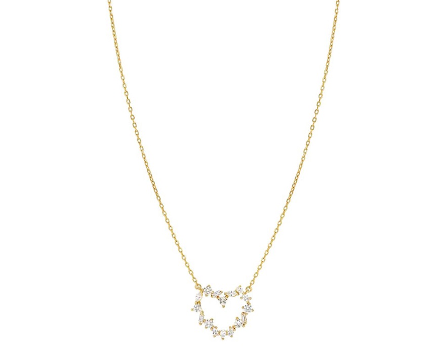 Collana cuore Colour Wave argento dorato con cubic zirconia Nomination