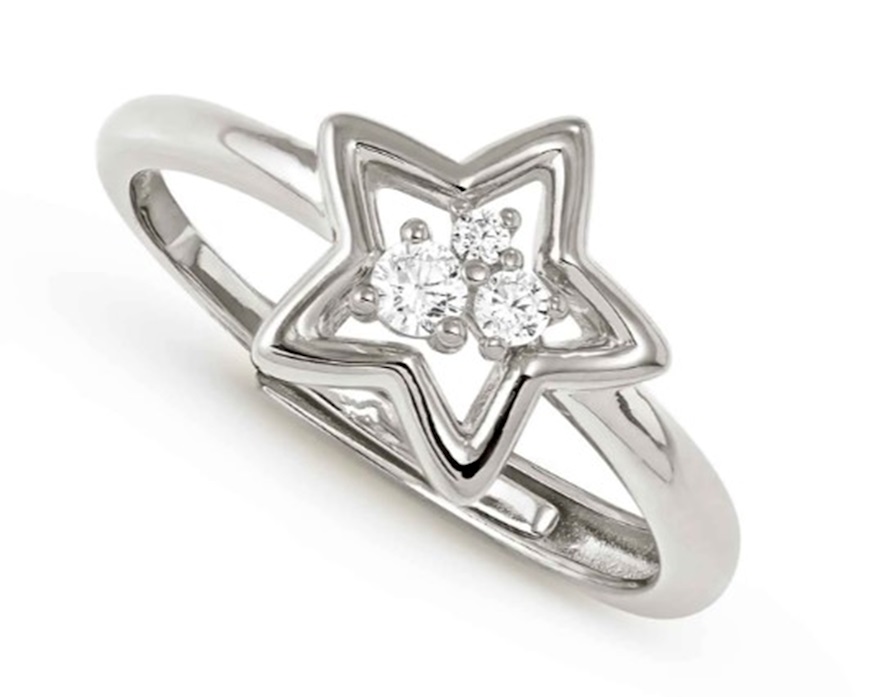 Anello Dreams Beats argento stella con zirconi Nomination