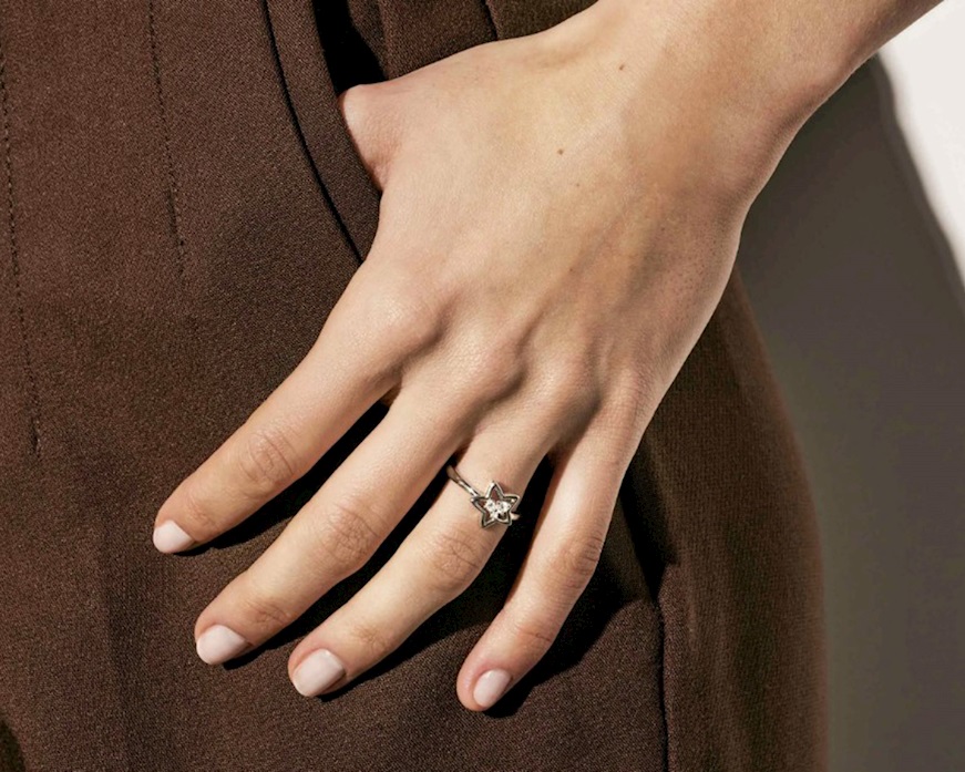 Anello Dreams Beats argento stella con zirconi Nomination