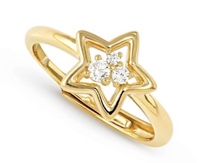 Anello Dreams Beats argento dorato stella con zirconi Nomination