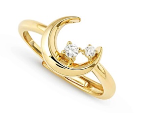 Anello Dreams Beats argento dorato luna con zirconi Nomination