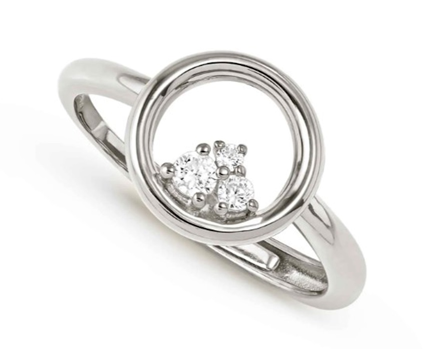 Anello Dreams Beats argento tondo con zirconi Nomination