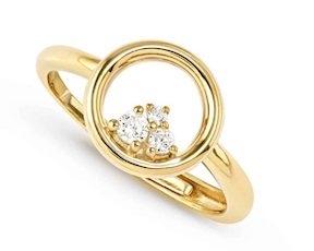 Anello Dreams Beats argento dorato tondo con zirconi Nomination