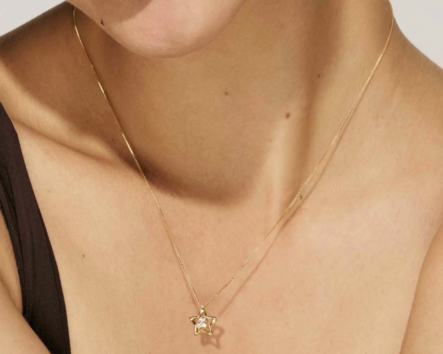 Collana Dreams Beats argento dorato stella con zirconi Nomination